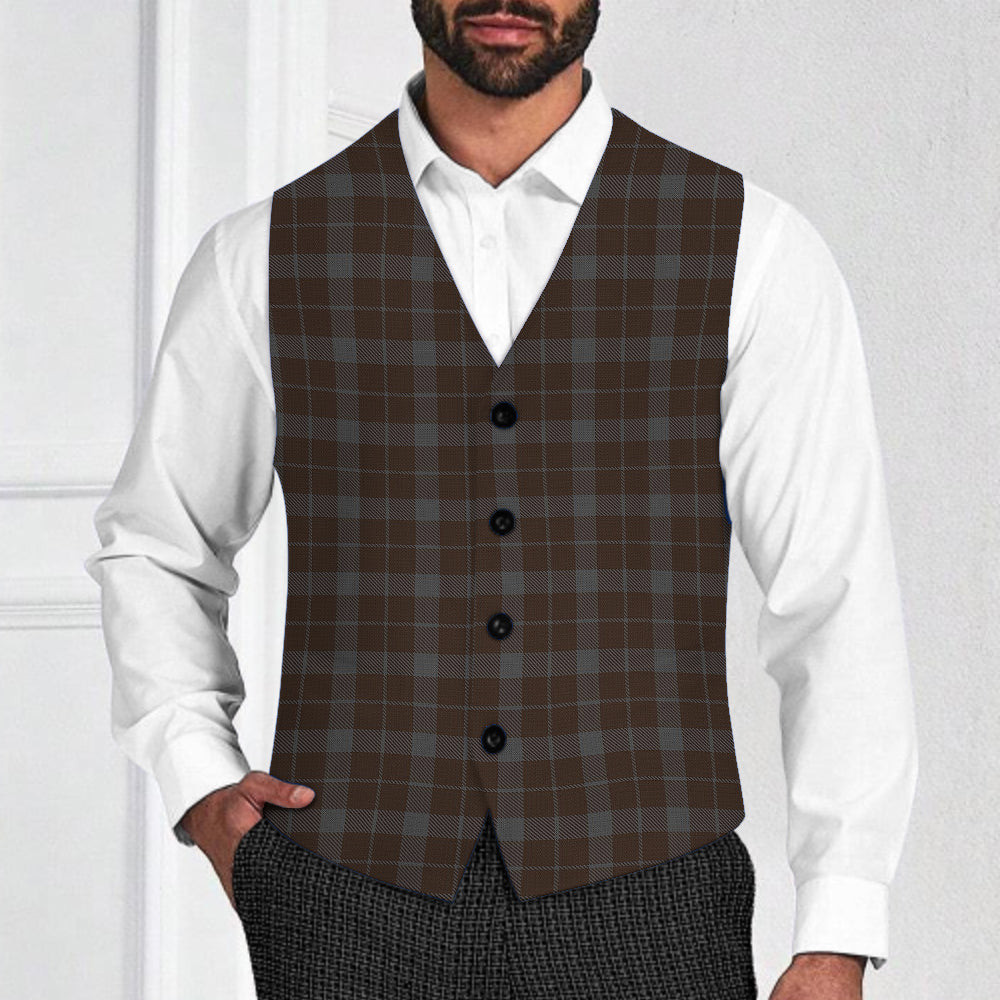 ScotsTee Shop Scottish Outlander 5 Tartan Waistcoat Sleeveless Suit Vest