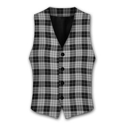 ScotsTee Shop Scottish MacLeod Black and White Tartan Waistcoat Sleeveless Suit Vest