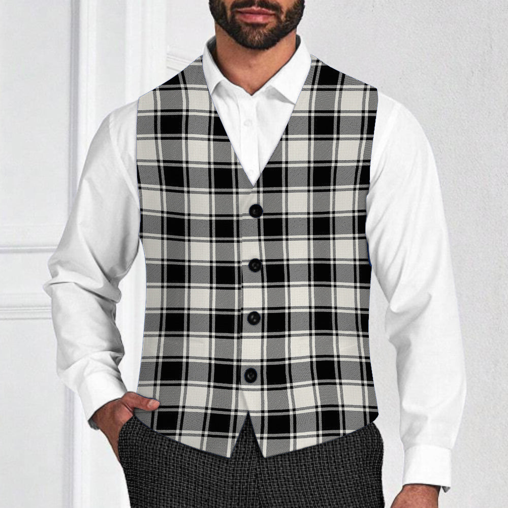 ScotsTee Shop Scottish MacPhee B&W Ancient Tartan Waistcoat Sleeveless Suit Vest