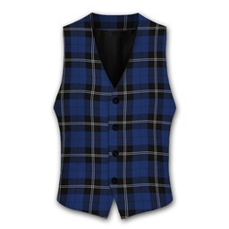 ScotsTee Shop Scottish Ramsay Blue Modern Tartan Waistcoat Sleeveless Suit Vest