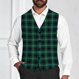 ScotsTee Shop Scottish MacIvor Hunting Modern Tartan Waistcoat Sleeveless Suit Vest