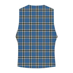 ScotsTee Shop Scottish MacThomas Blue Modern Tartan Waistcoat Sleeveless Suit Vest