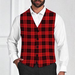 ScotsTee Shop Scottish McLeod of Raasay Modern Tartan Waistcoat Sleeveless Suit Vest
