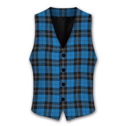 ScotsTee Shop Scottish Ramsay Blue Ancient Tartan Waistcoat Sleeveless Suit Vest