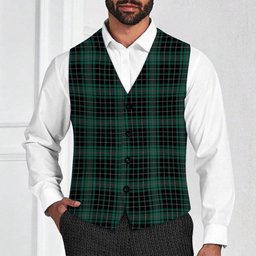 ScotsTee Shop Scottish McAulay Hunting Modern Tartan Waistcoat Sleeveless Suit Vest