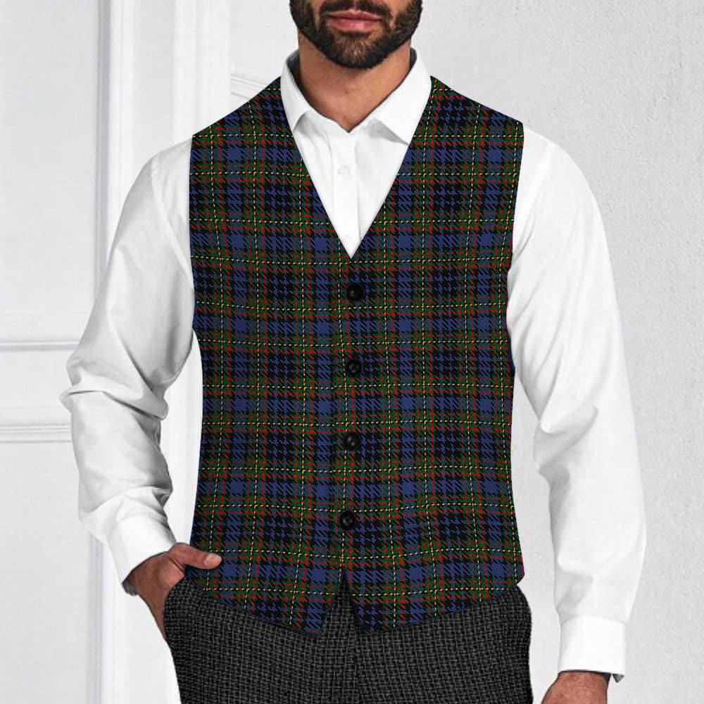 ScotsTee Shop Scottish MacClellan Tartan Waistcoat Sleeveless Suit Vest