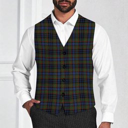 ScotsTee Shop Scottish MacClellan Tartan Waistcoat Sleeveless Suit Vest