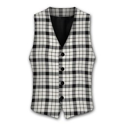 ScotsTee Shop Scottish MacFarlane Black White Modern Tartan Waistcoat Sleeveless Suit Vest