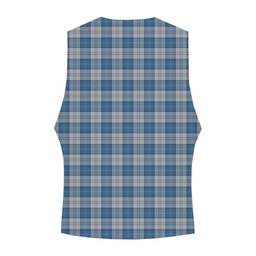 ScotsTee Shop Scottish Menzies Dress Blue and White Tartan Waistcoat Sleeveless Suit Vest