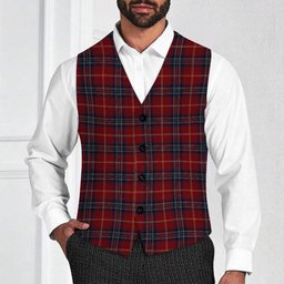 ScotsTee Shop Scottish YMCA Tartan Waistcoat Sleeveless Suit Vest