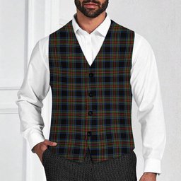 ScotsTee Shop Scottish Stewart Black 2 Tartan Waistcoat Sleeveless Suit Vest