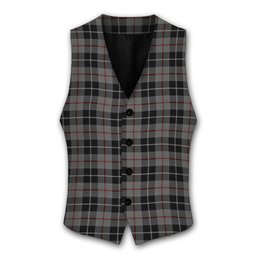 ScotsTee Shop Scottish Thompson Society Grey Tartan Waistcoat Sleeveless Suit Vest