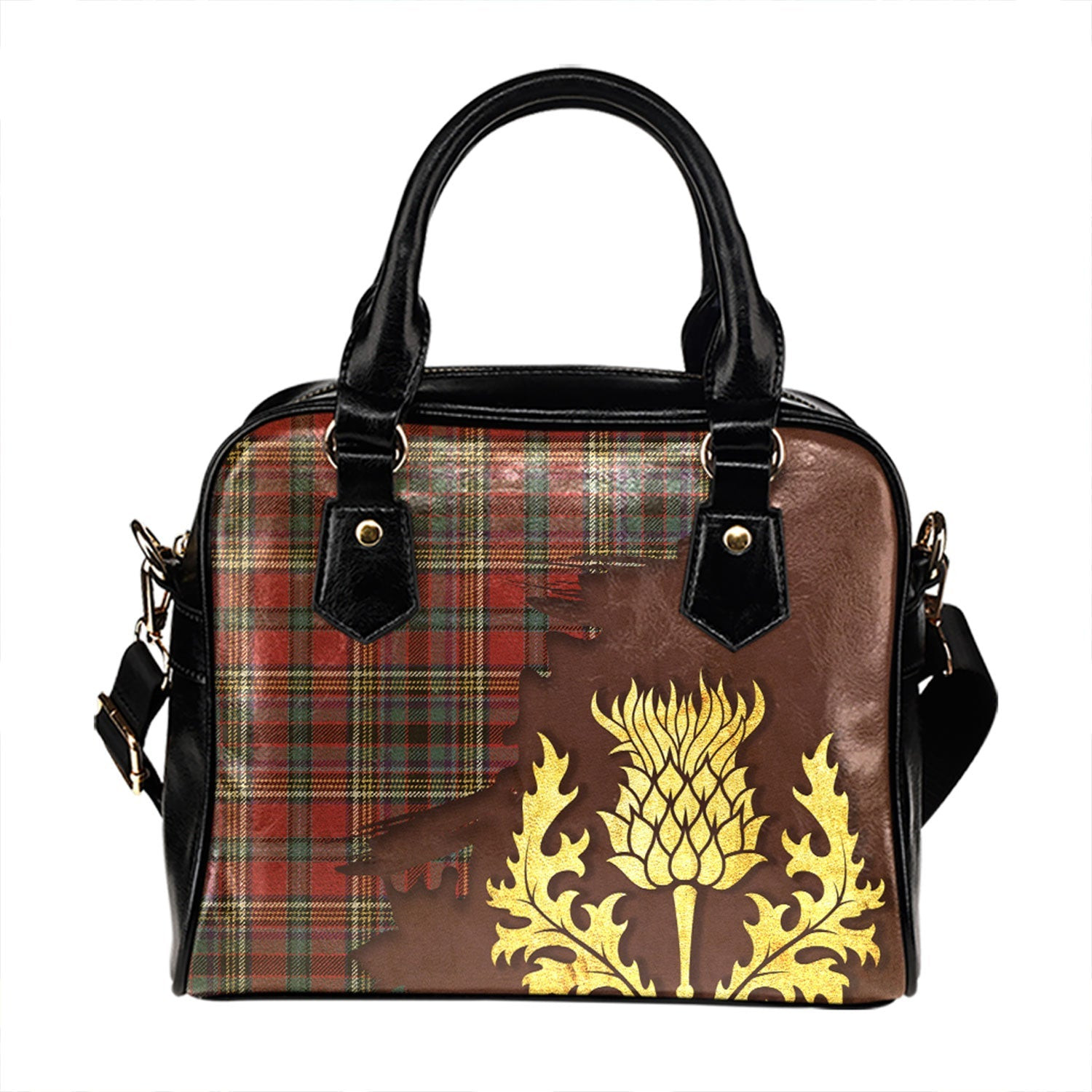 ScotsTee Shop Scottish Anderson of Ardbrake Weathered Tartan Shoulder Handbag Thistle Oldest