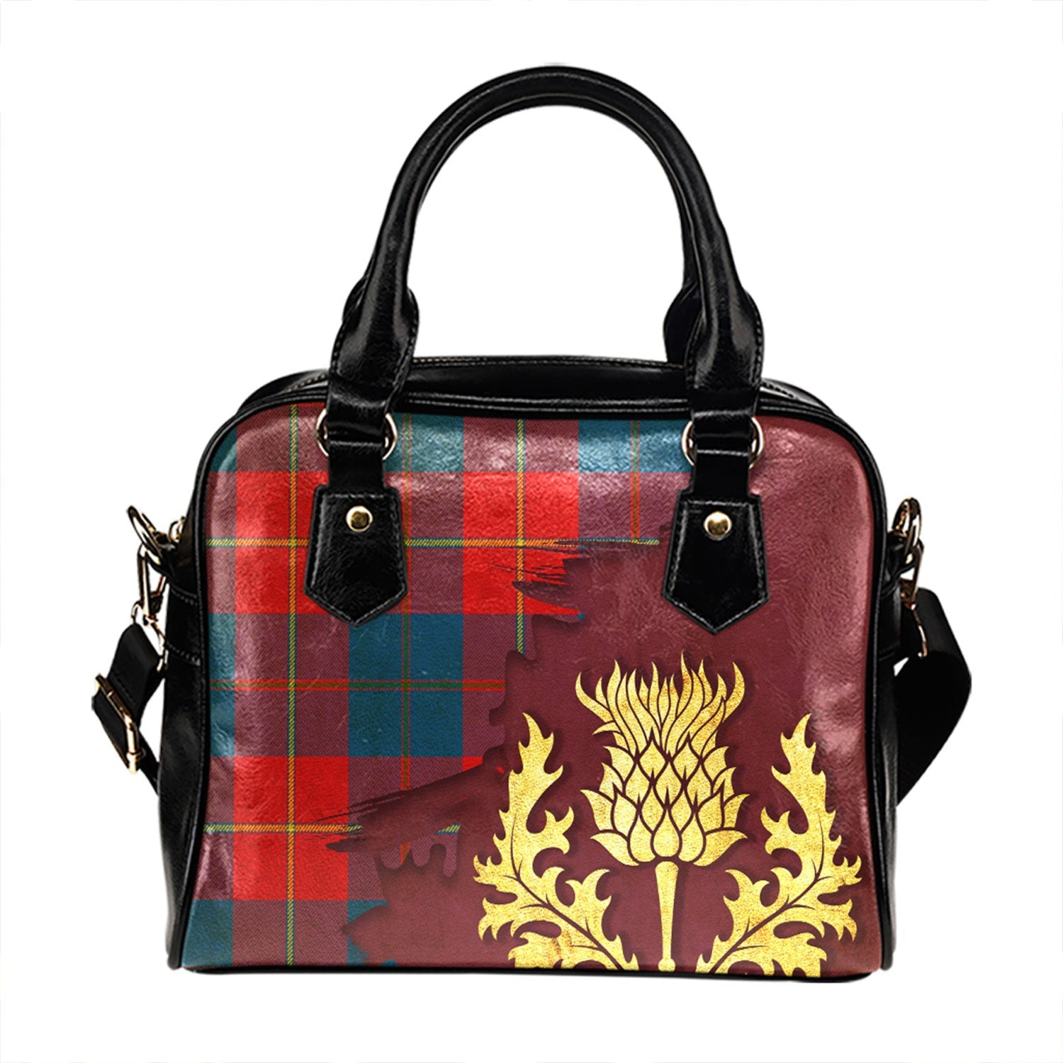 ScotsTee Shop Scottish Blane Tartan Shoulder Handbag Thistle Oldest