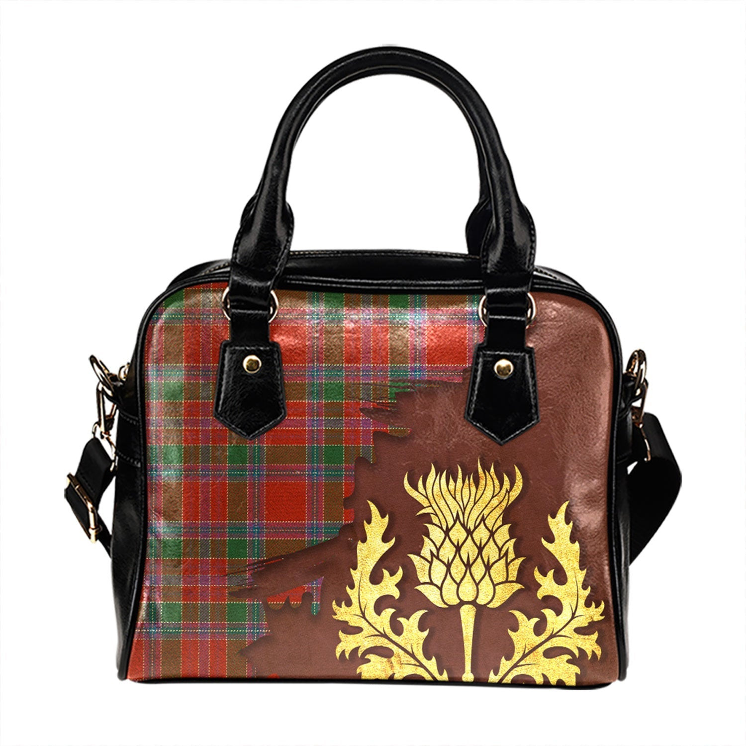 ScotsTee Shop Scottish Birral Ancient Tartan Shoulder Handbag Thistle Oldest