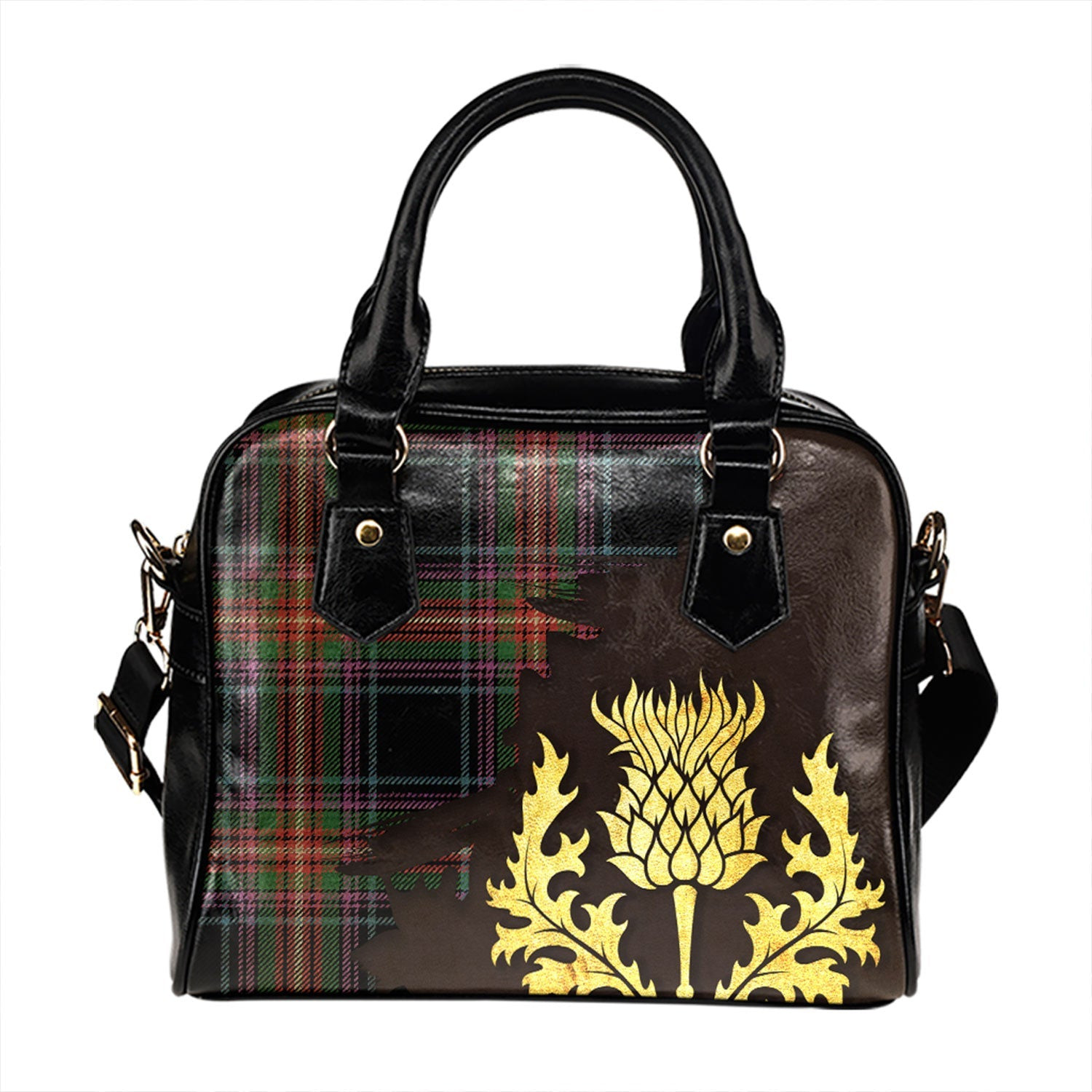 ScotsTee Shop Scottish Braveheart Warrior (Watt 2) Ancient Tartan Shoulder Handbag Thistle Oldest