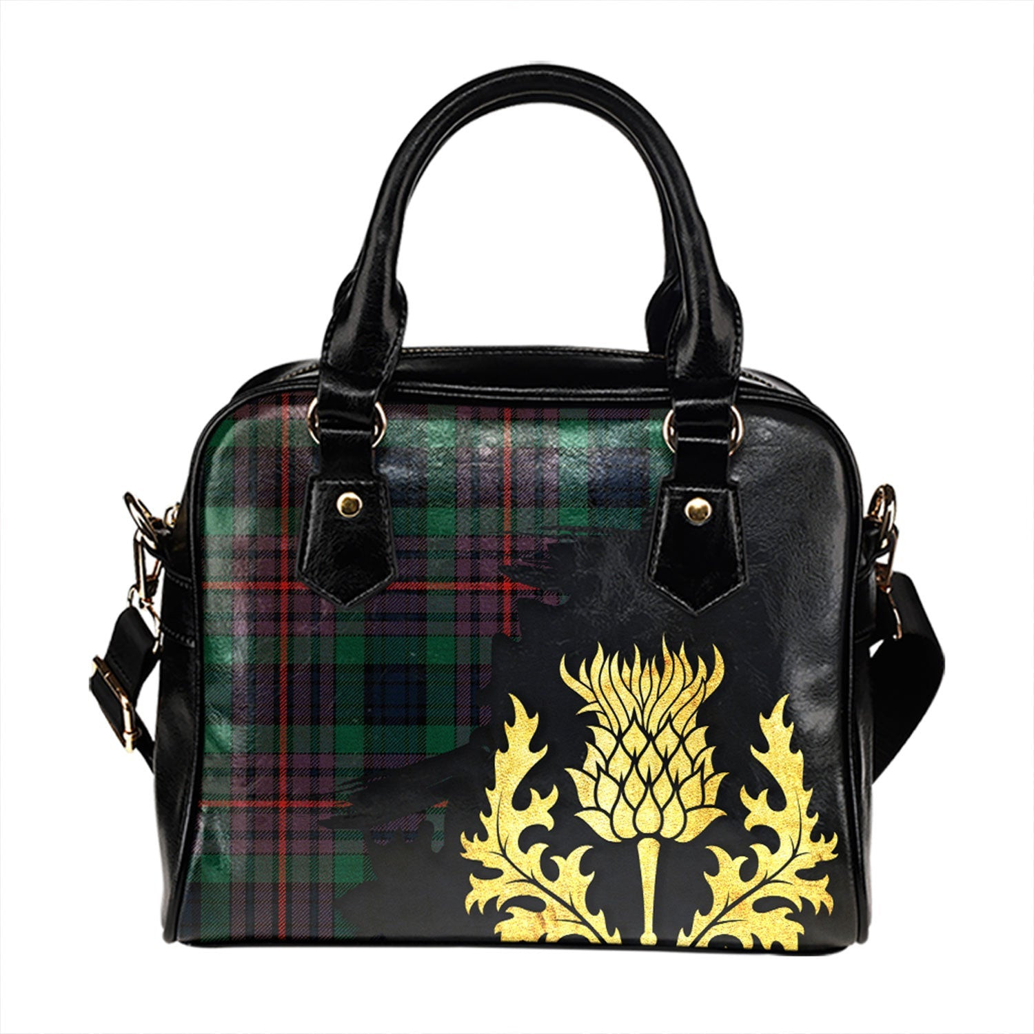 ScotsTee Shop Scottish Braid Modern Tartan Shoulder Handbag Thistle Oldest