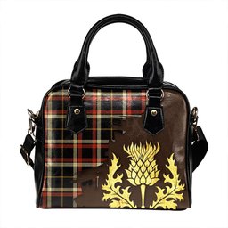 ScotsTee Shop Scottish Black (DCD) Ancient Tartan Shoulder Handbag Thistle Oldest
