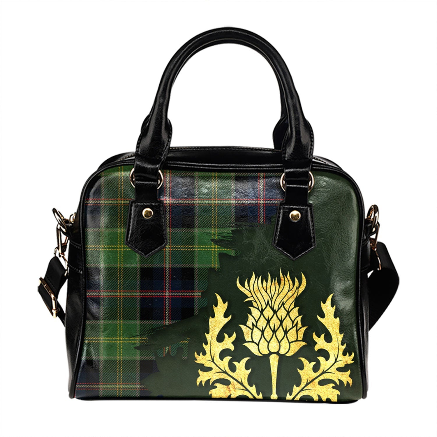 ScotsTee Shop Scottish Bullman Modern Tartan Shoulder Handbag Thistle Oldest