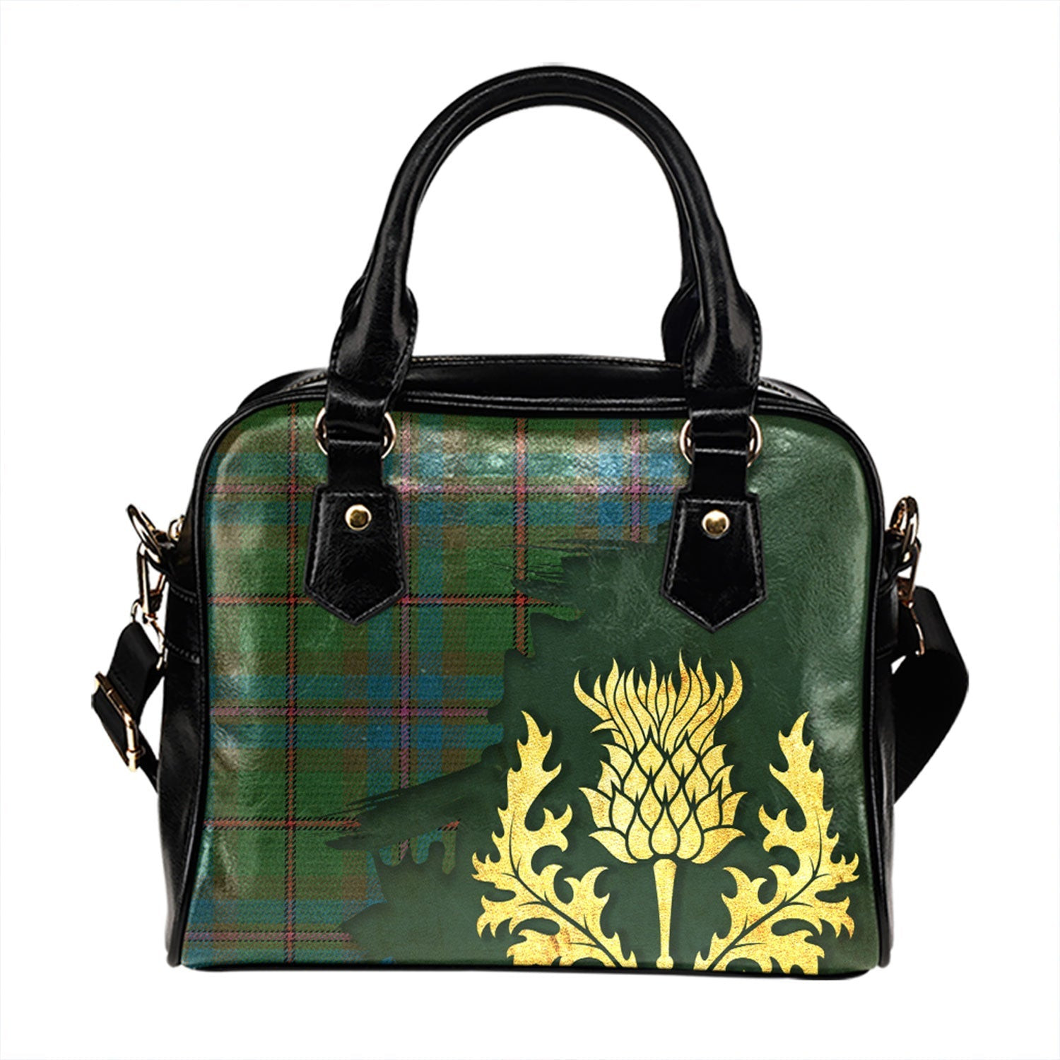 ScotsTee Shop Scottish Batten Ancient Tartan Shoulder Handbag Thistle Oldest