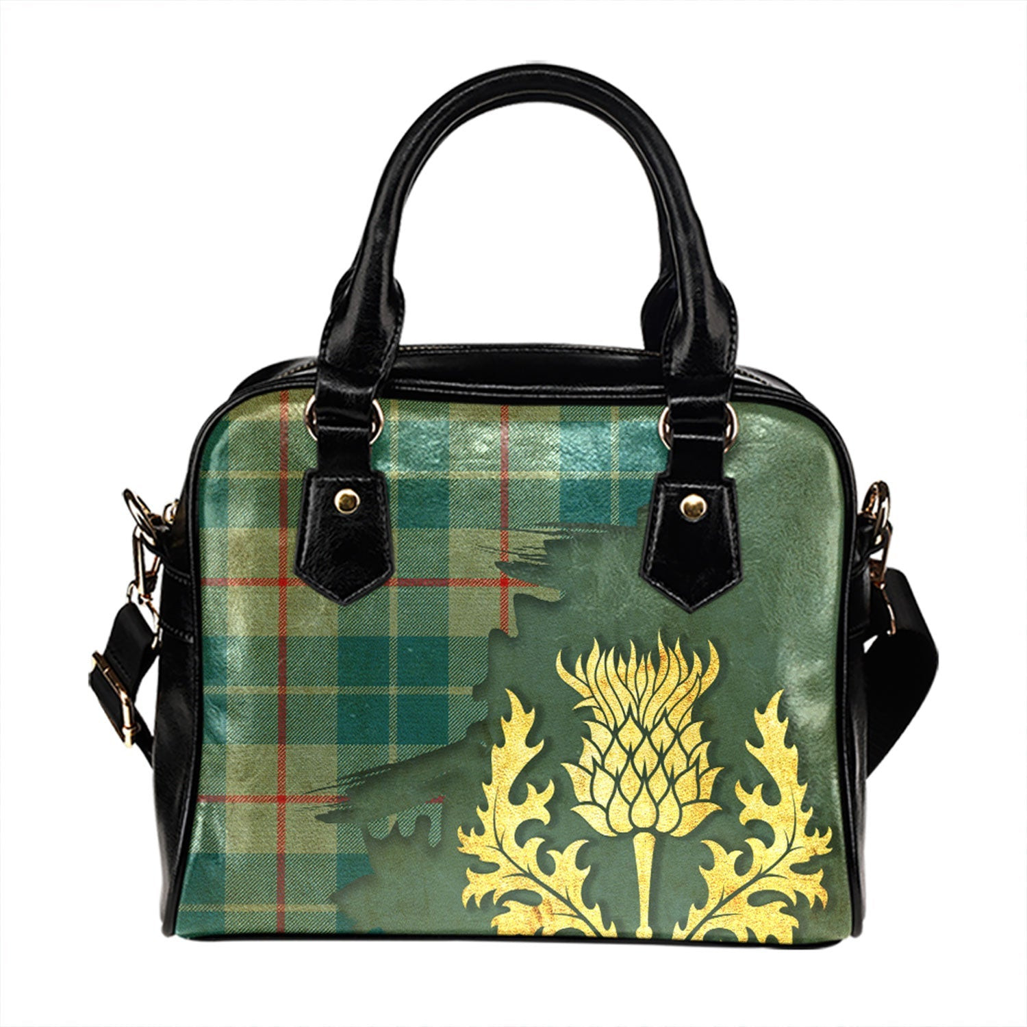 ScotsTee Shop Scottish Barclay Hunting 2 Ancient Tartan Shoulder Handbag Thistle Oldest