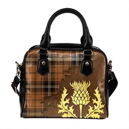 ScotsTee Shop Scottish Campbell Camel Modern Tartan Shoulder Handbag Thistle Oldest