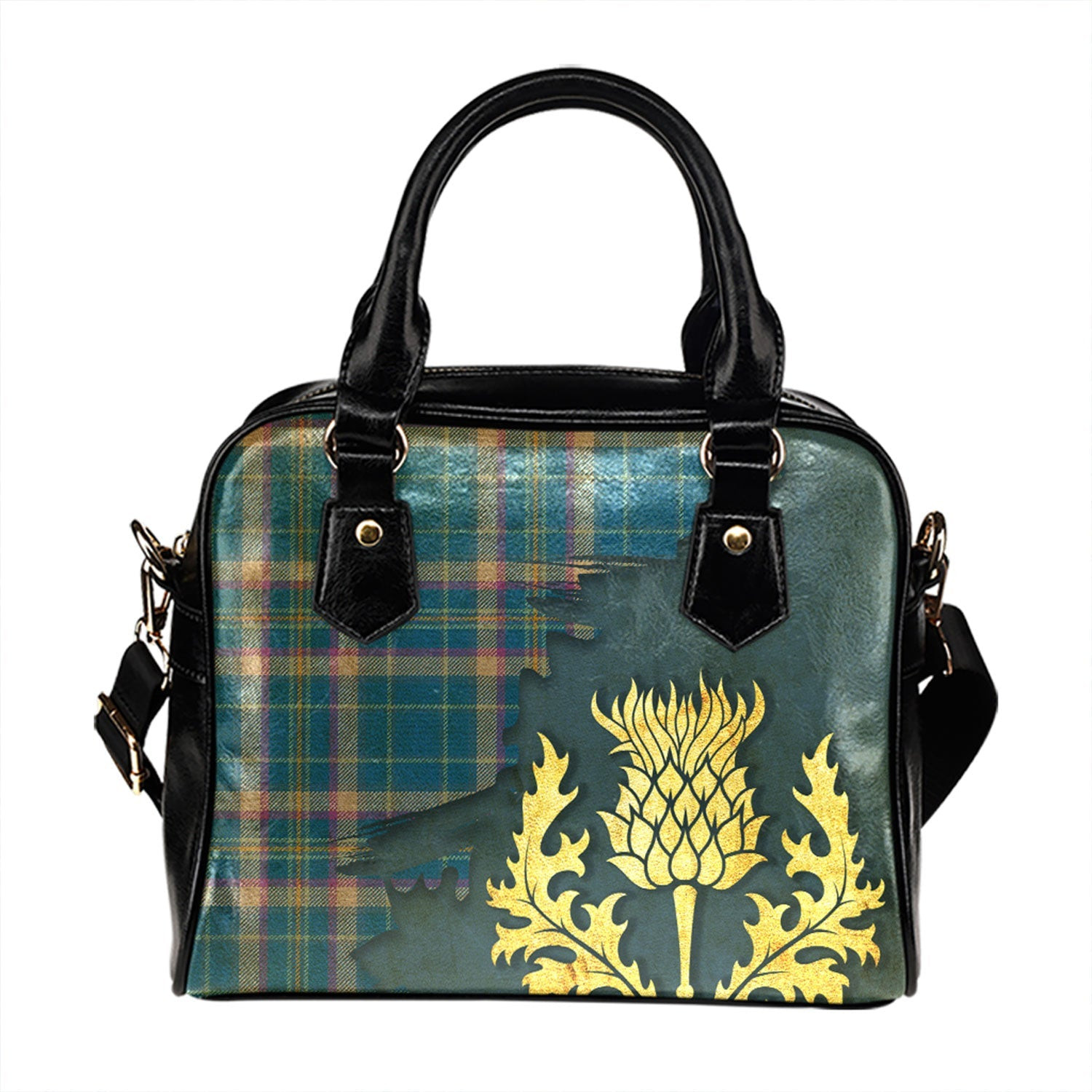 ScotsTee Shop Scottish Cian Ancient Tartan Shoulder Handbag Thistle Oldest