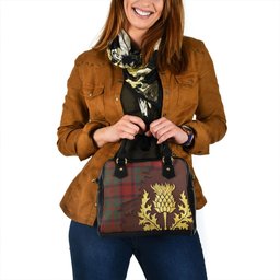 ScotsTee Shop Scottish Caledonian (MacKintosh 3) Weathered Tartan Shoulder Handbag Thistle Oldest