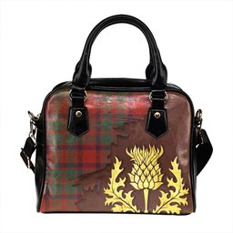 ScotsTee Shop Scottish Caledonian (MacKintosh 3) Weathered Tartan Shoulder Handbag Thistle Oldest