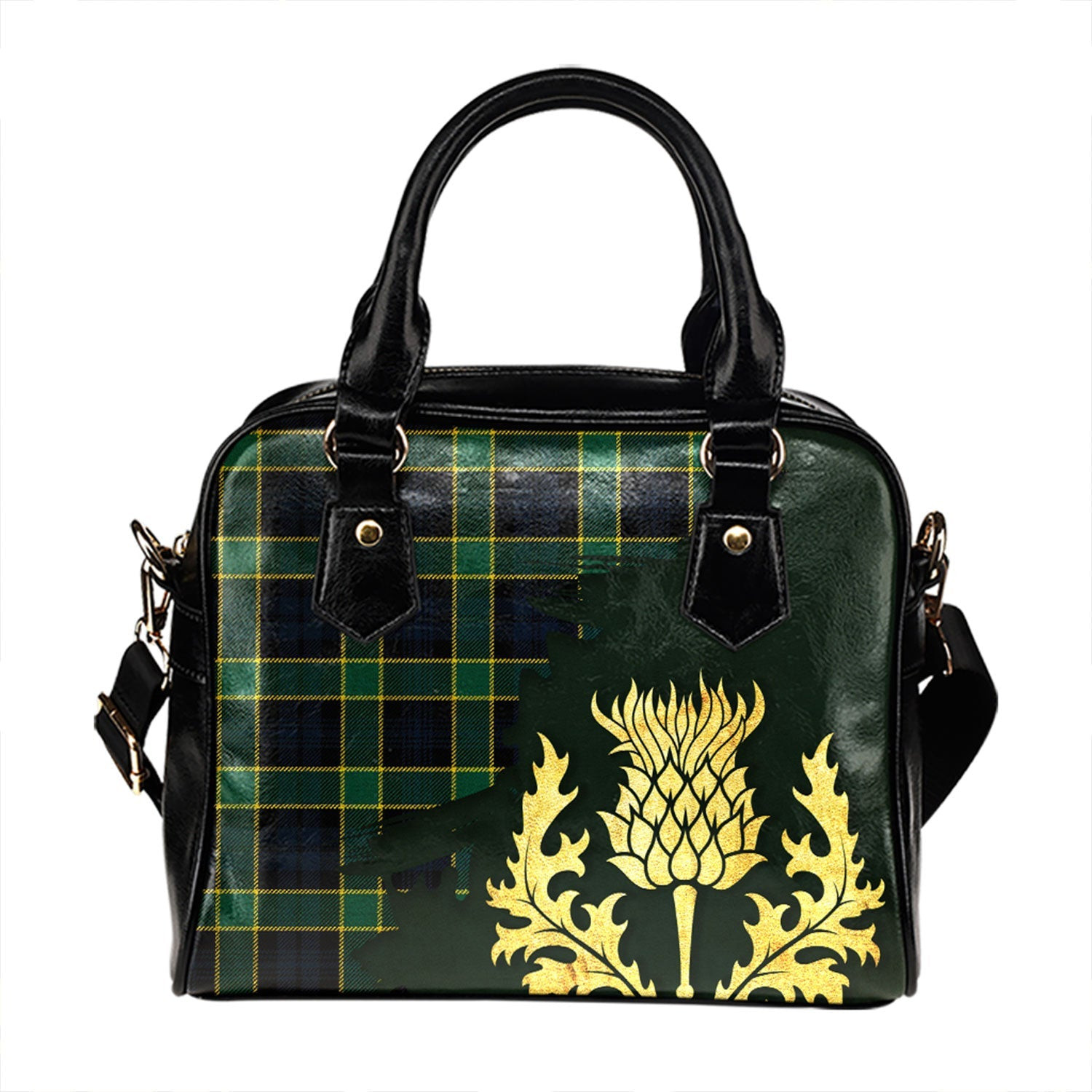 ScotsTee Shop Scottish Campbell of Breadalbane Modern 2 Tartan Shoulder Handbag Thistle Oldest
