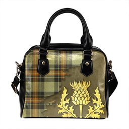 ScotsTee Shop Scottish Burns Modern Tartan Shoulder Handbag Thistle Oldest