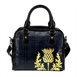 ScotsTee Shop Scottish Clark (Clergy) Modern Tartan Shoulder Handbag Thistle Oldest