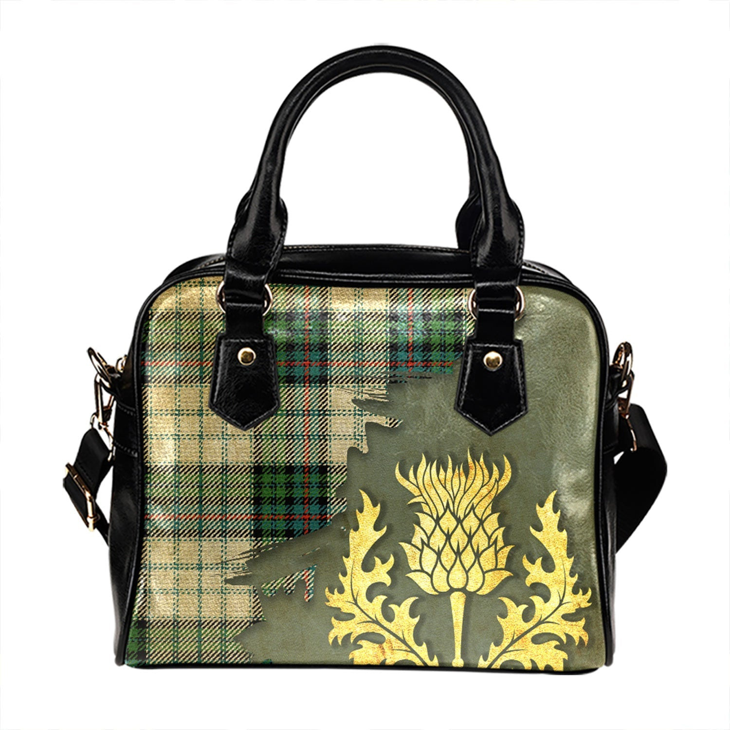 ScotsTee Shop Scottish Campbell of Cawdor Dress Ancient 2 Tartan Shoulder Handbag Thistle Oldest
