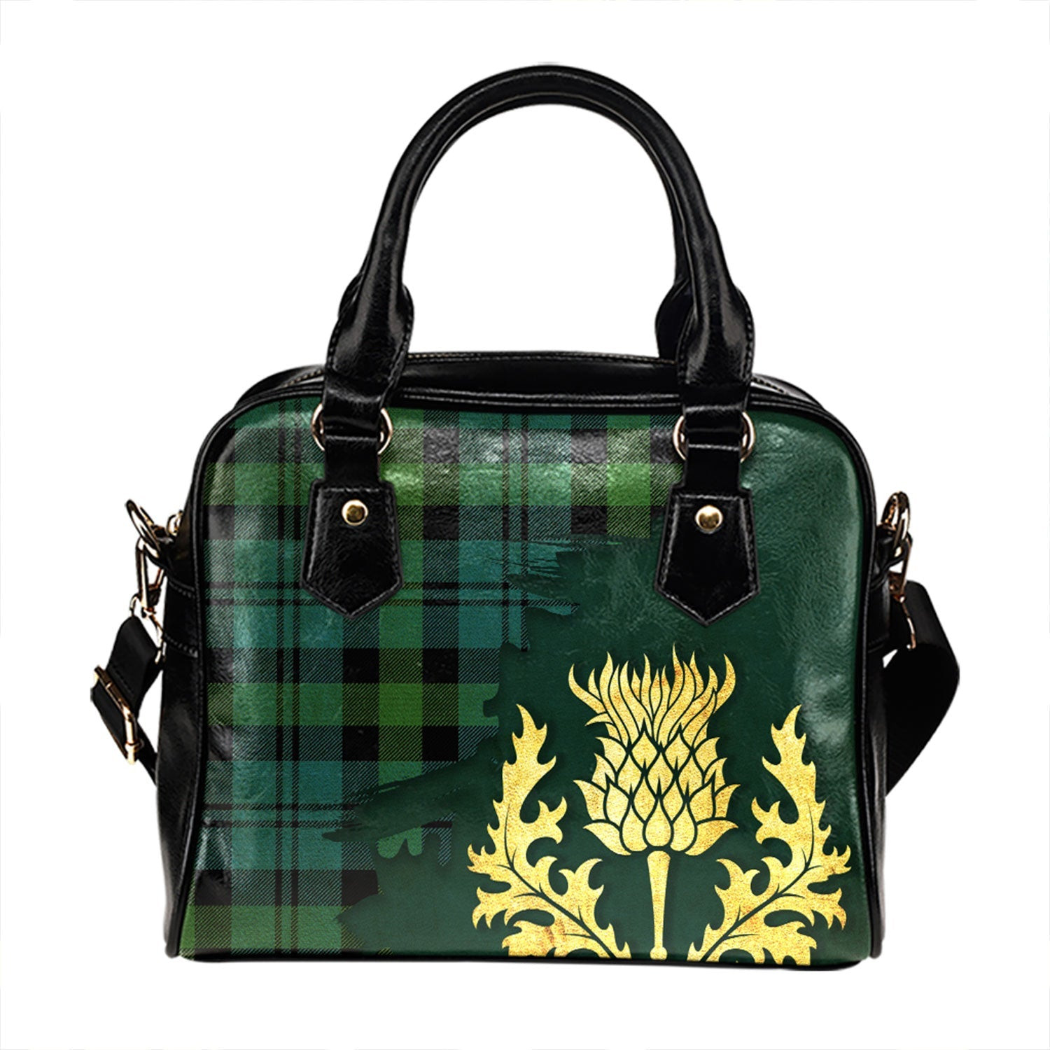 ScotsTee Shop Scottish Campbell of Glenlyon Ancient 2 Tartan Shoulder Handbag Thistle Oldest