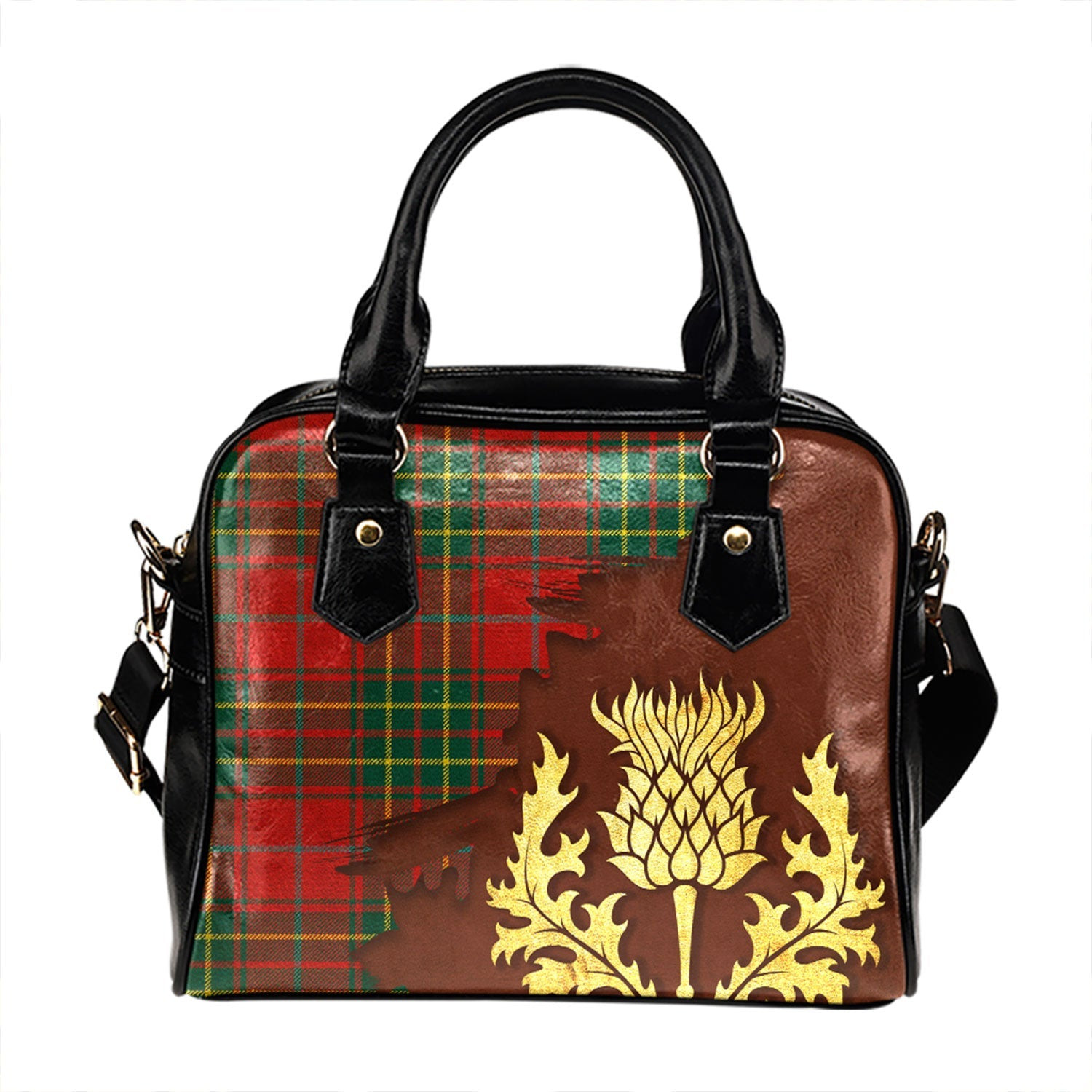 ScotsTee Shop Scottish Burnett Modern Tartan Shoulder Handbag Thistle Oldest
