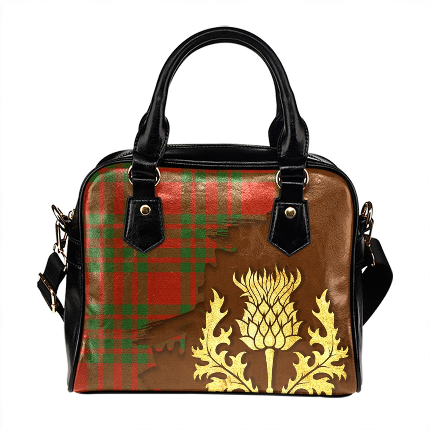 ScotsTee Shop Scottish Cameron Cave Plaid Ancient Tartan Shoulder Handbag Thistle Oldest