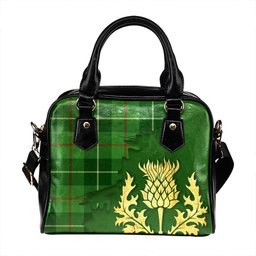ScotsTee Shop Scottish Clephan (or Clephane) Tartan Shoulder Handbag Thistle Oldest
