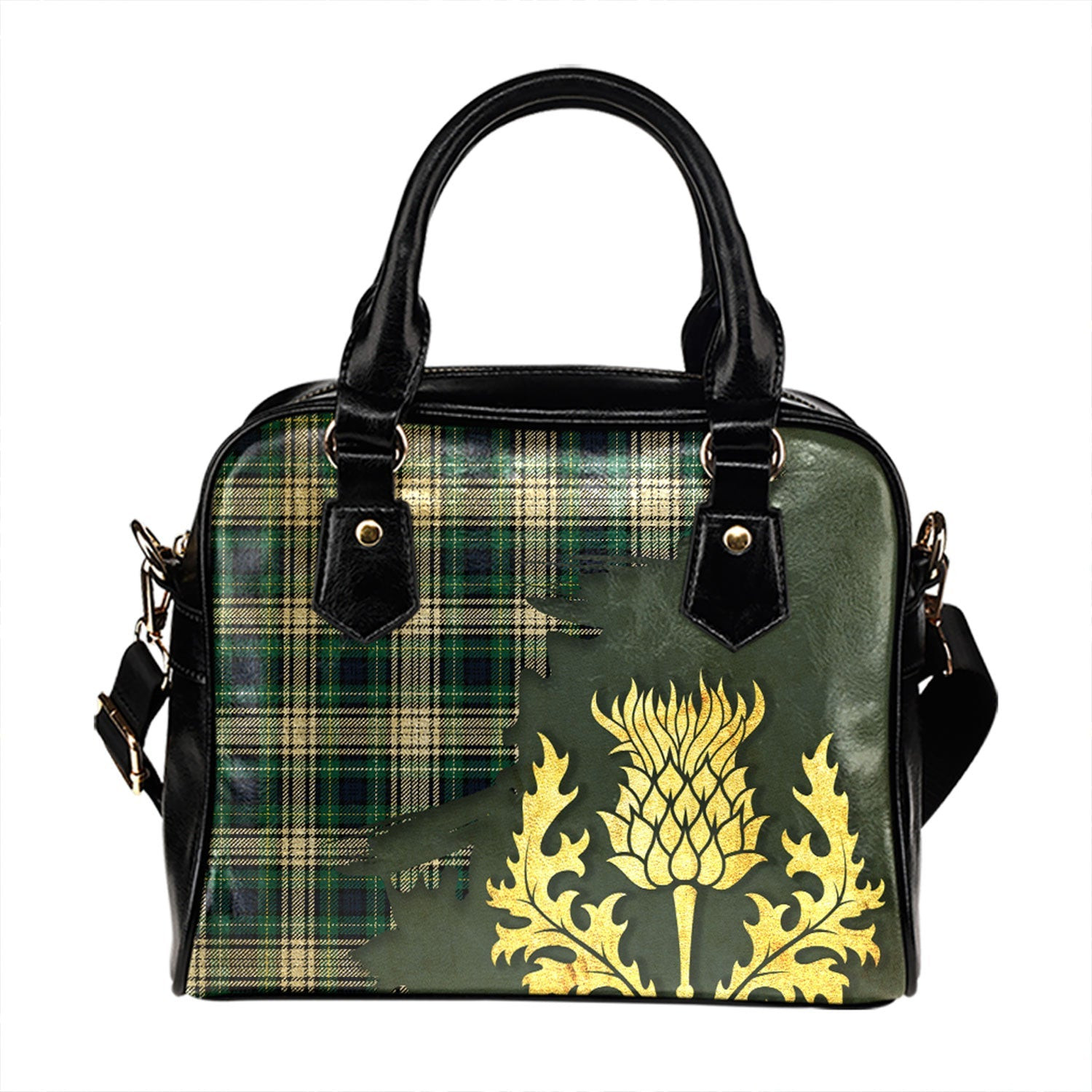 ScotsTee Shop Scottish Campbell Dress Modern Tartan Shoulder Handbag Thistle Oldest