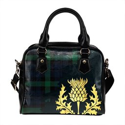 ScotsTee Shop Scottish Campbell of Glenlyon Modern 2 Tartan Shoulder Handbag Thistle Oldest