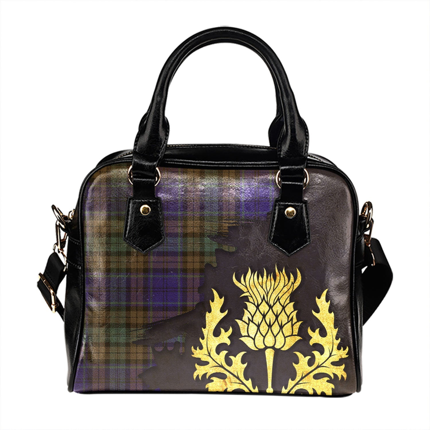 ScotsTee Shop Scottish Campbell 42nd Dress Balhousie Weathered Tartan Shoulder Handbag Thistle Oldest