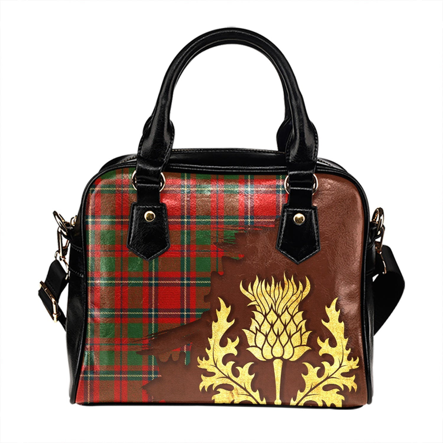 ScotsTee Shop Scottish Chisholm Artifact Modern Tartan Shoulder Handbag Thistle Oldest