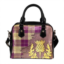ScotsTee Shop Scottish Erskine Purple Tartan Shoulder Handbag Thistle Oldest
