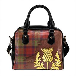 ScotsTee Shop Scottish Fraser of Altyre Reconst Weathered Tartan Shoulder Handbag Thistle Oldest