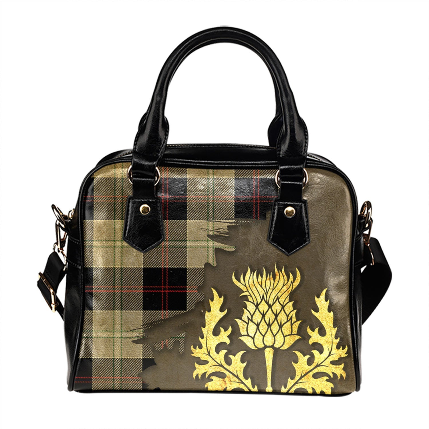 ScotsTee Shop Scottish Dunlop Hunting Modern Tartan Shoulder Handbag Thistle Oldest