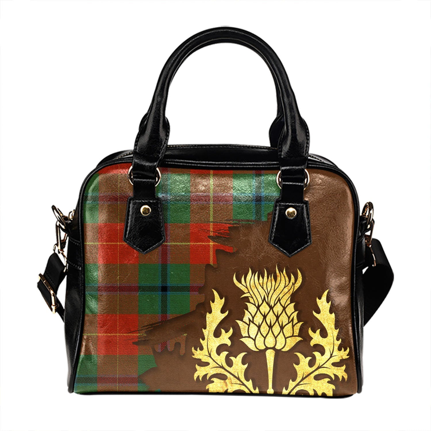 ScotsTee Shop Scottish Douglas of Roxburgh Ancient Tartan Shoulder Handbag Thistle Oldest