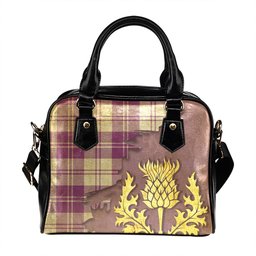 ScotsTee Shop Scottish Erskine Dress Purple Tartan Shoulder Handbag Thistle Oldest