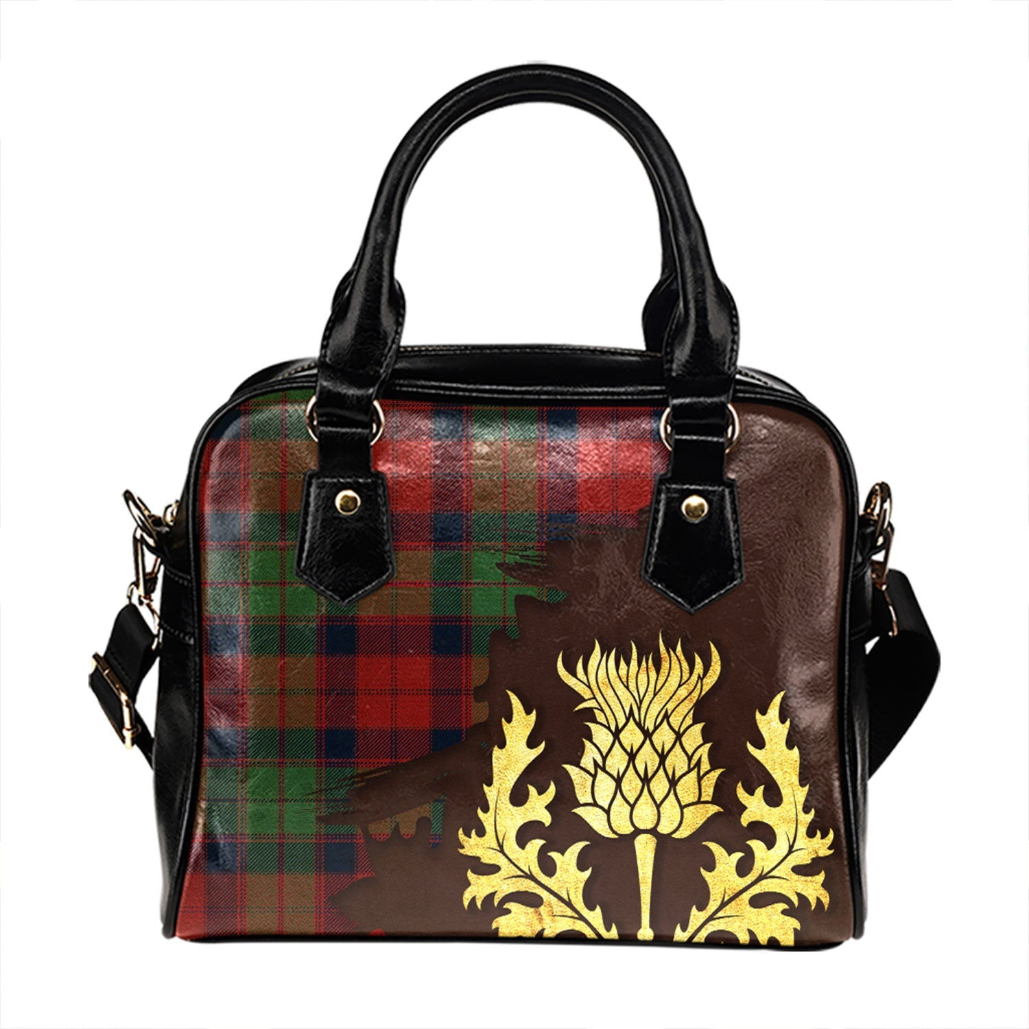 ScotsTee Shop Scottish Fraser of Altyre Modern Tartan Shoulder Handbag Thistle Oldest