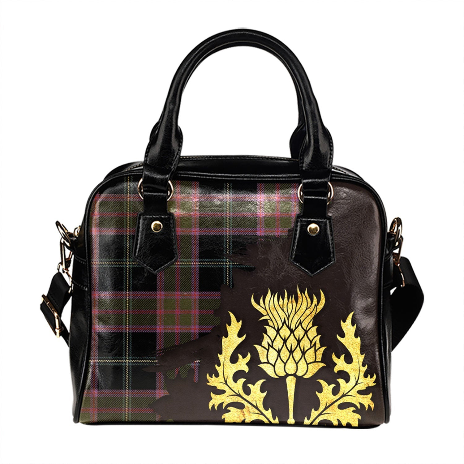 ScotsTee Shop Scottish Fitzgerald Hunting Ancient Tartan Shoulder Handbag Thistle Oldest