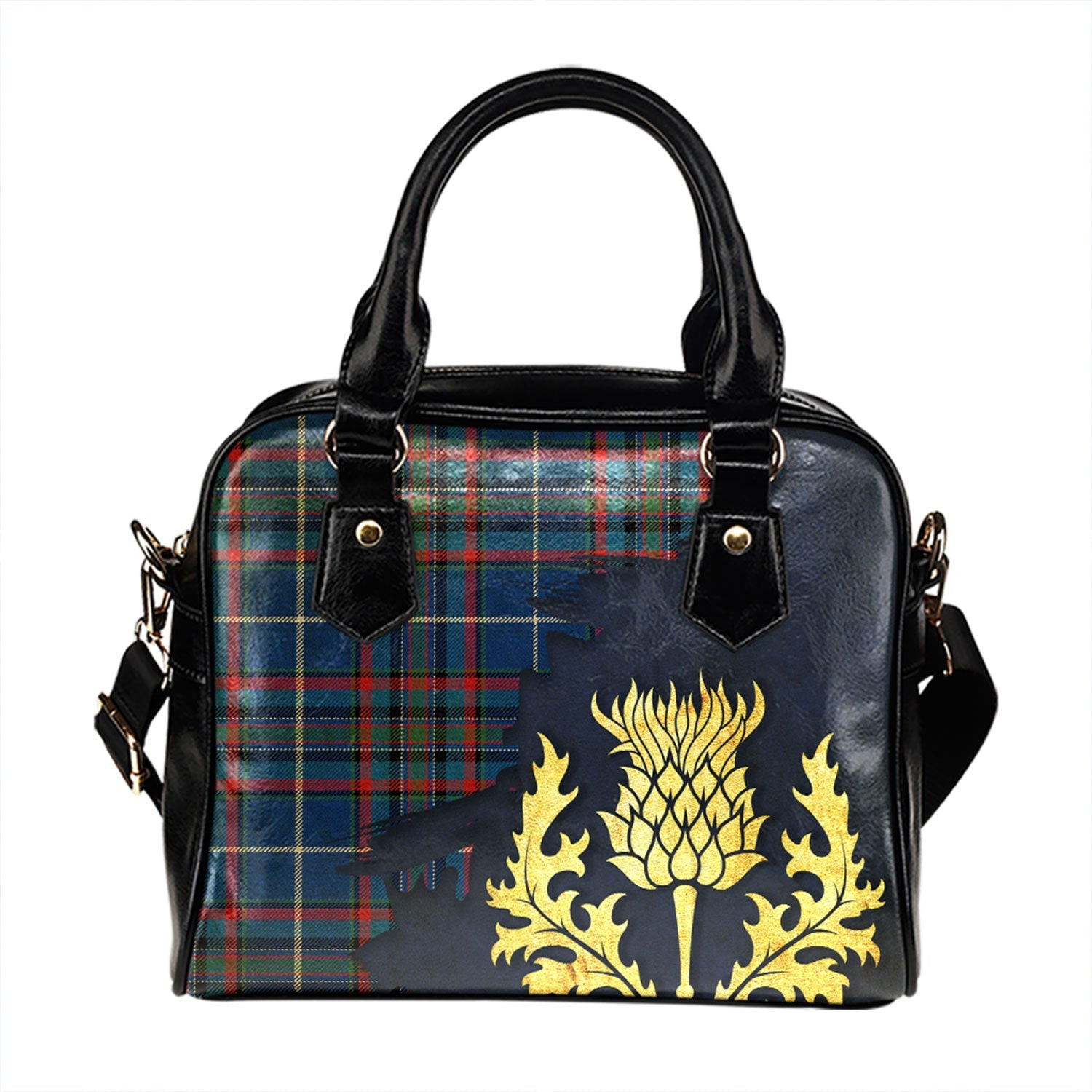 ScotsTee Shop Scottish Gammell Dress Modern Tartan Shoulder Handbag Thistle Oldest