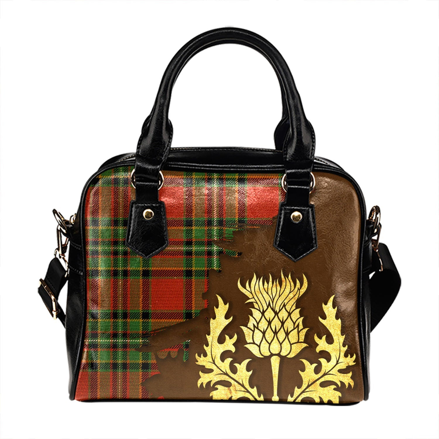 ScotsTee Shop Scottish Gillespie Ancient Tartan Shoulder Handbag Thistle Oldest